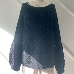 CO Wool Chunky Oversized Knit Sweater with Balloon Sleeves - M